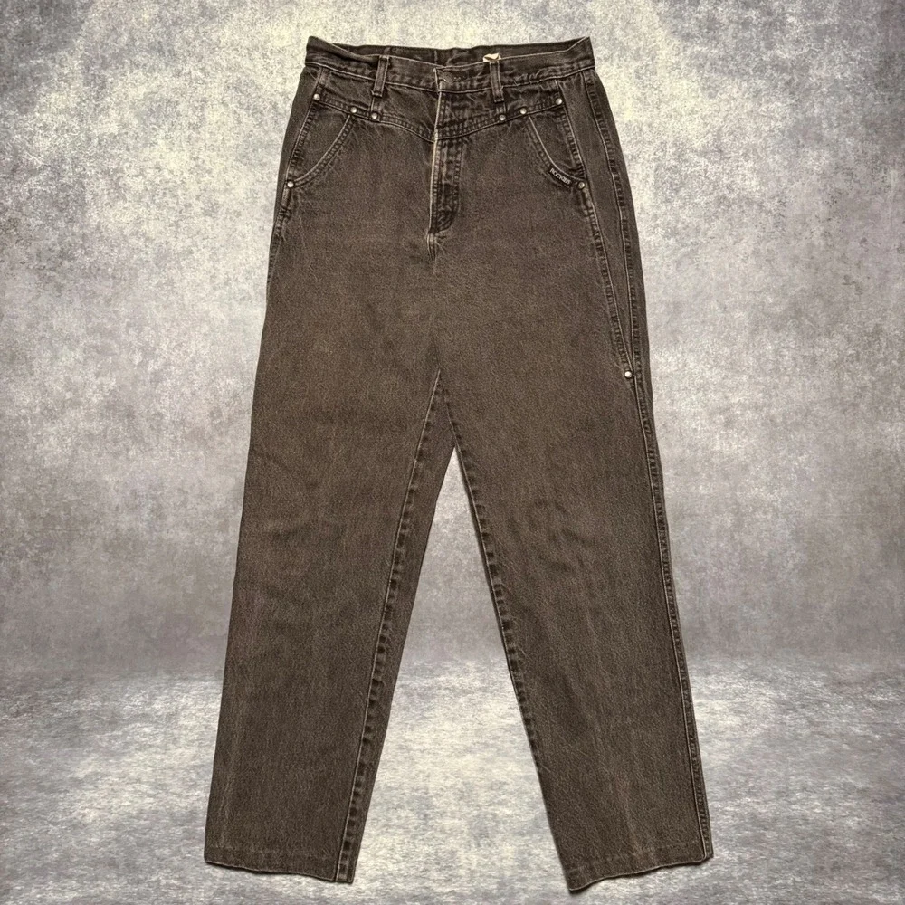 Vintage Rockies Jeans Womens 6 29 x 30 Black Wash Denim Straight Leg‎ High Rise